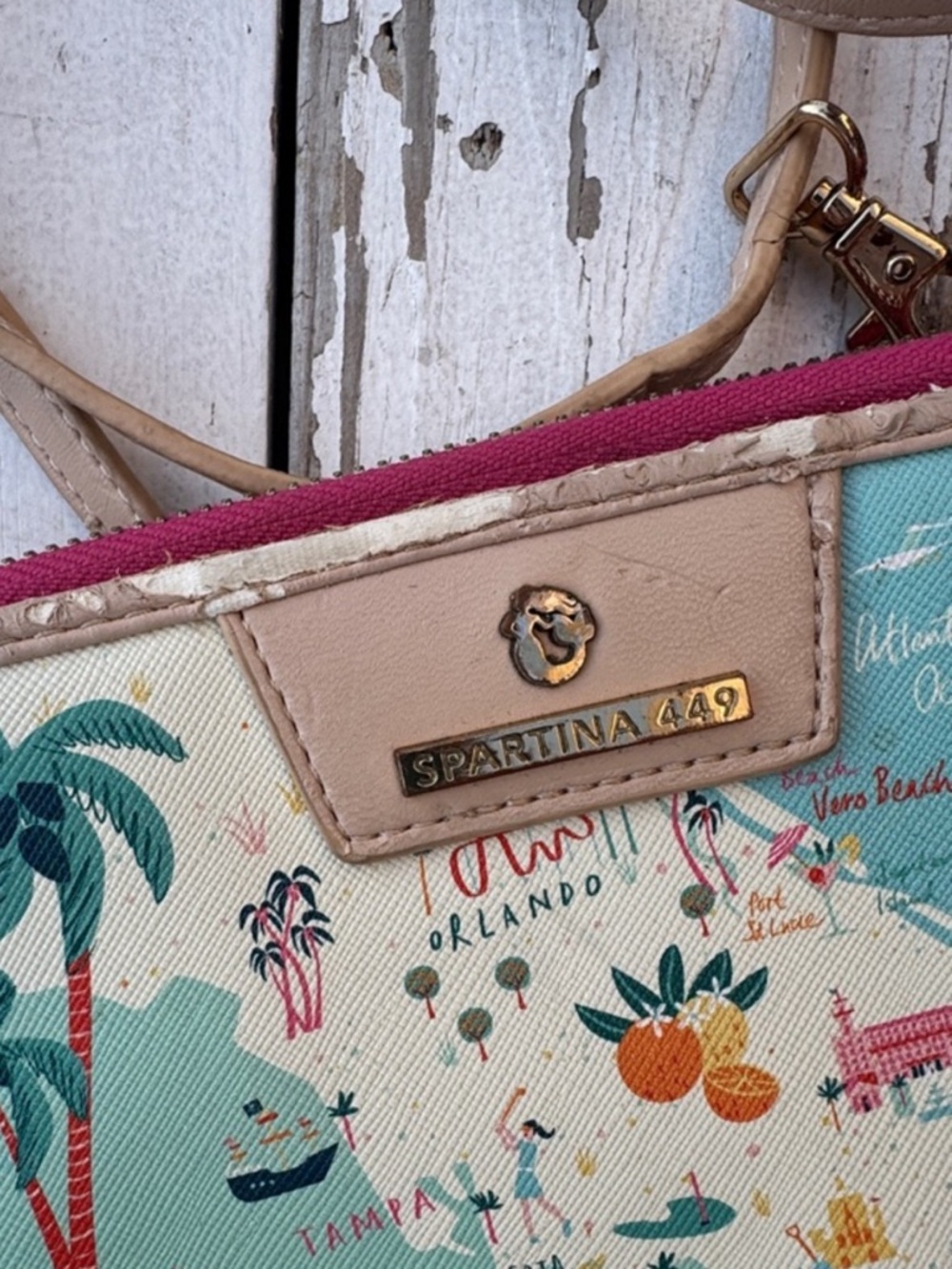 Spartina 449 Florida Maps Collection Crossbody Bag with Florida Notebook - Picture 8 of 12